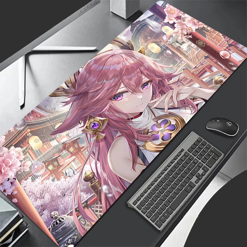 Shenhe Mouse pad large non-slip computer accessories keyboard pad gamer desk pad PC Game carpet Genshin Impact Mousepad XL XXXL