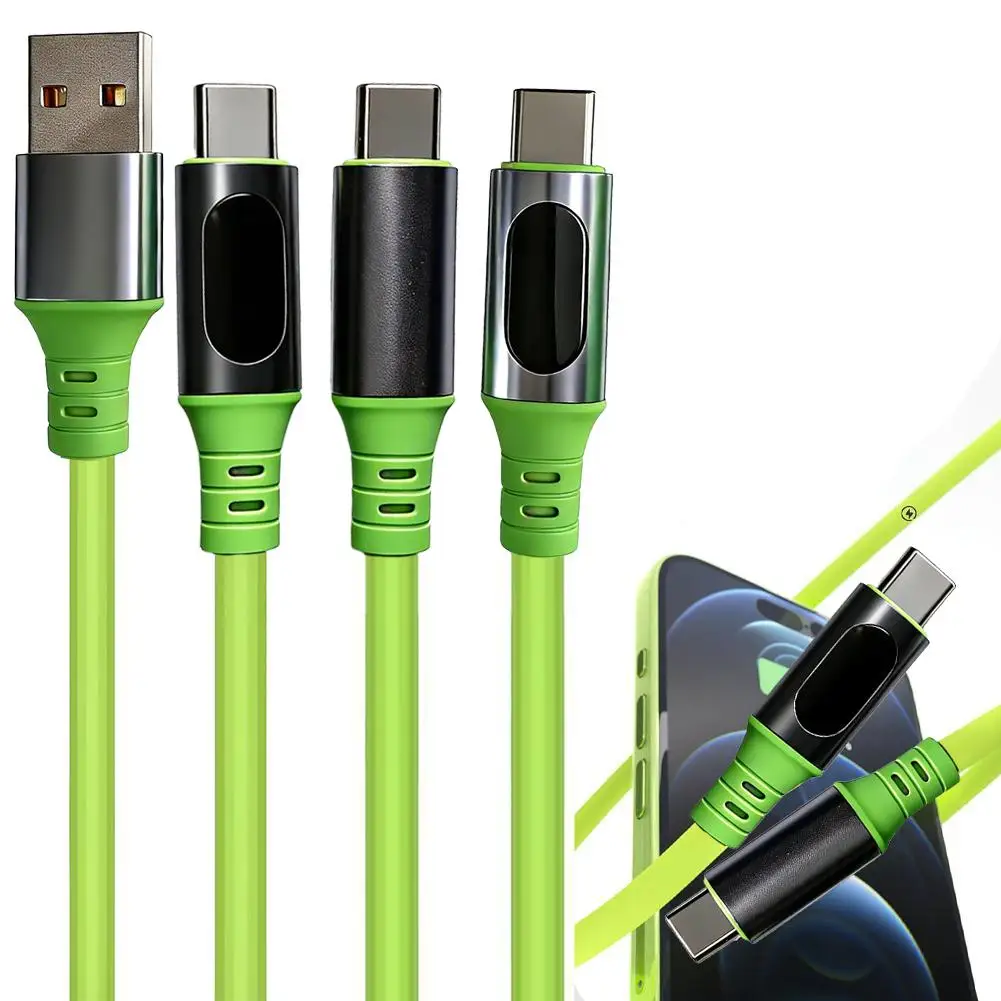 Dual Type-C Fast Charging Cable USB-C Digital Display For IPhone 16 Android Quick Charge Cord For Phones & Tablets