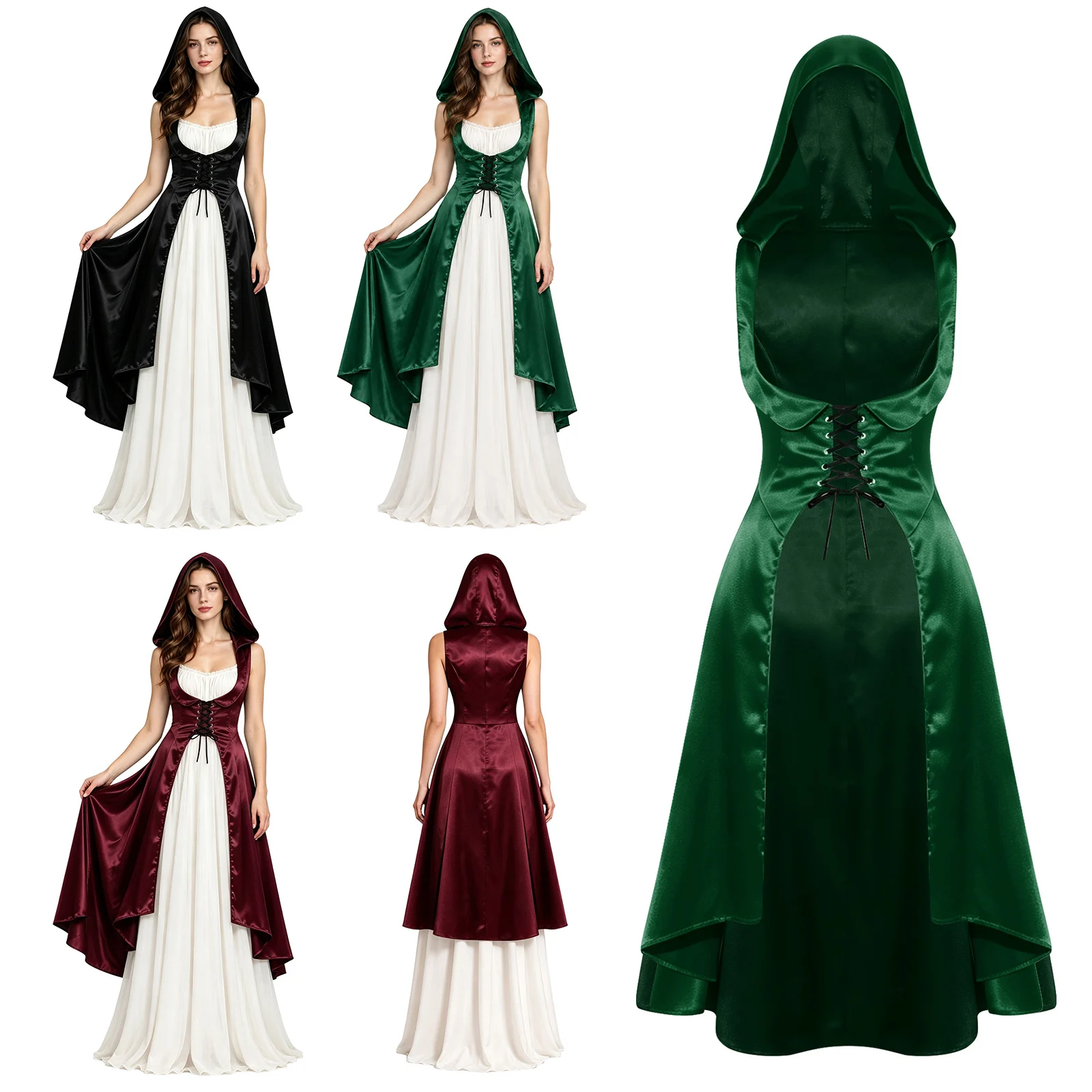 Robe Vampire Médiévale Fendue – photo 2