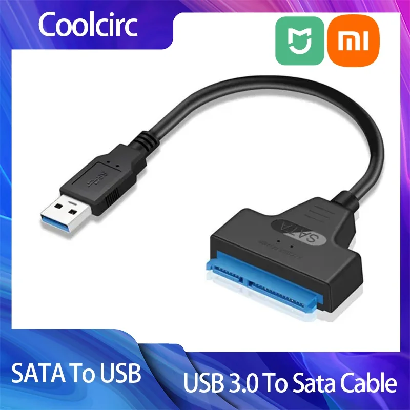 XIAOMI MIJIA Coolcirc USB 3.0 To Sata Cable For 2.5 Inch External HDD SSD Hard Drive Adapter SATA To USB Hard Disk Adapter Cable