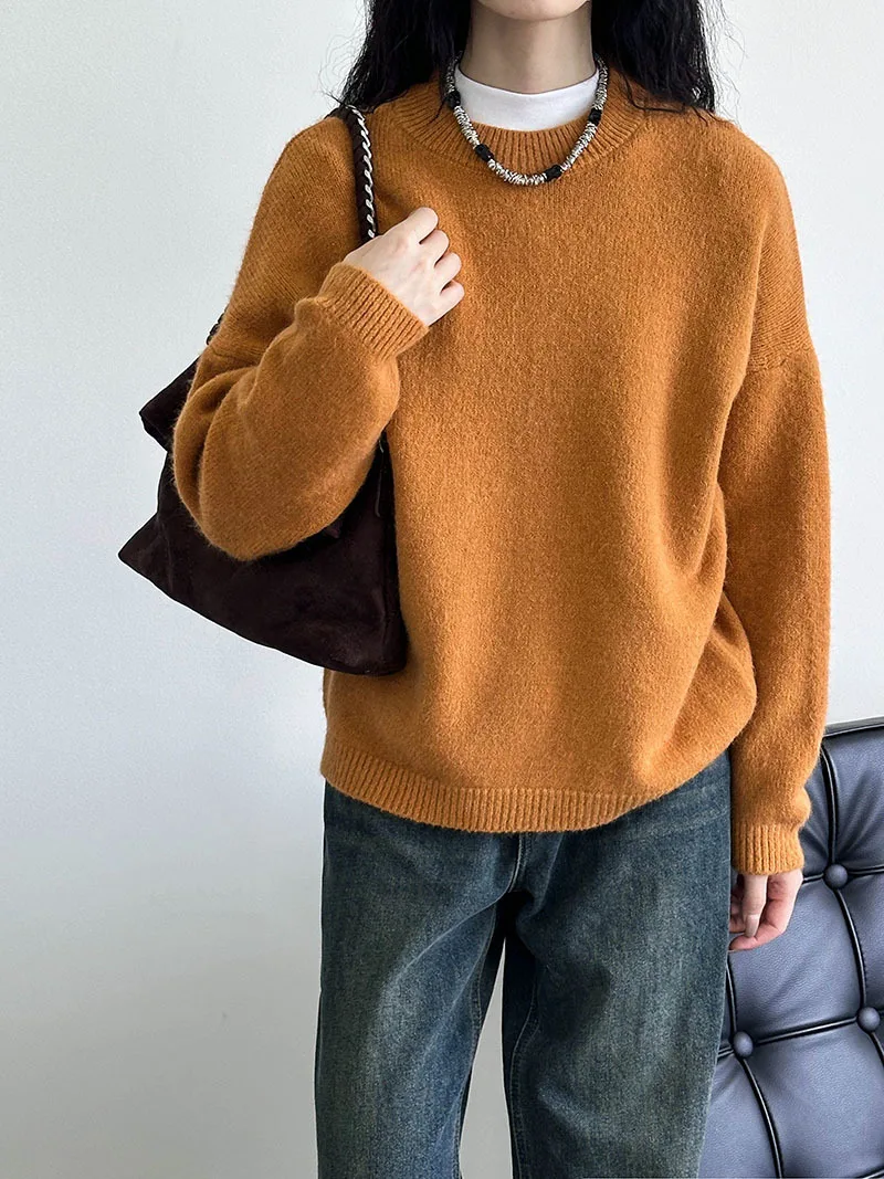 

2023 Women Autumn Sweater And Pullovers O-Neck Solid Color Long Sleeve Women Pullovers Female Jumper Pull Femme Tops