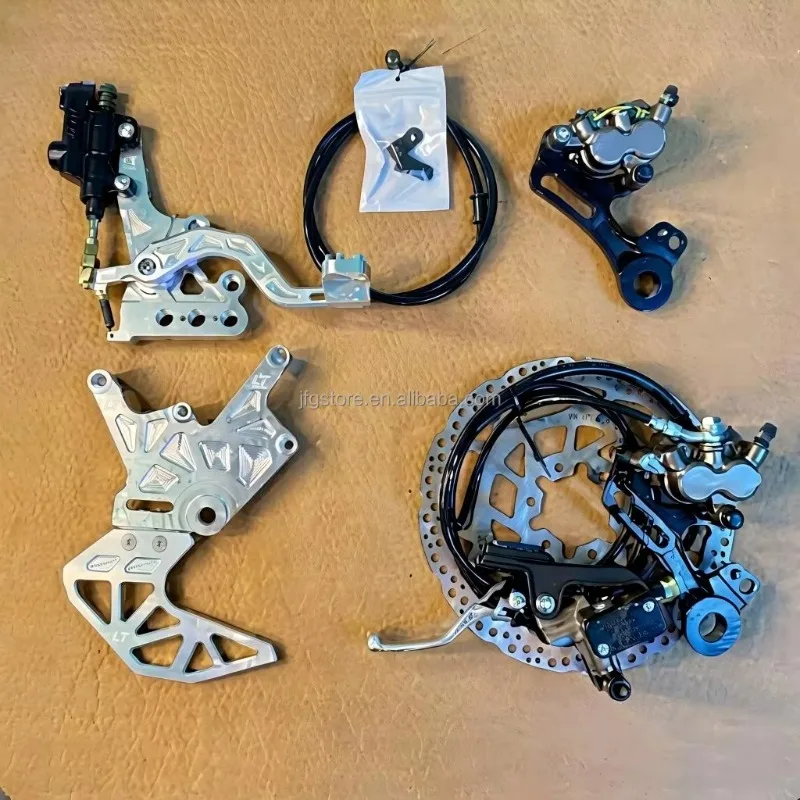 Dual‑Caliper Rear Brake Assembly Kit Foot & Hand Brake Bracket Aftermarket Parts for Electric Dirt Bike
