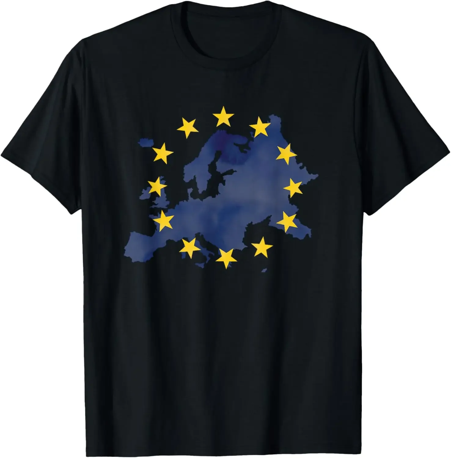 Map of Europe European Union Yellow Stars Starry Night EU T-Shirt