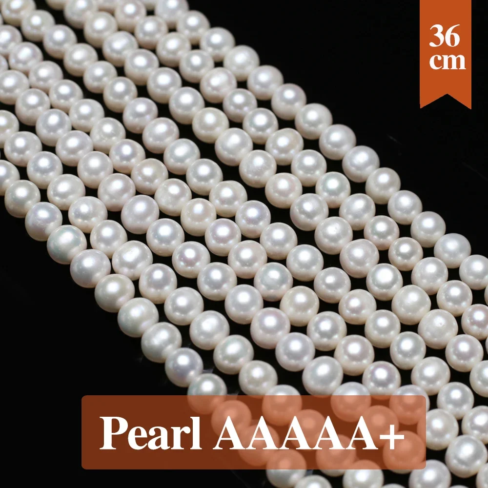 

Gloss 100% Natural Freshwater Pearl Bead 5A Round Pearl Loose Spacer Beaded for Making Jewelry Necklace Bracelet Earrings 5-10mm