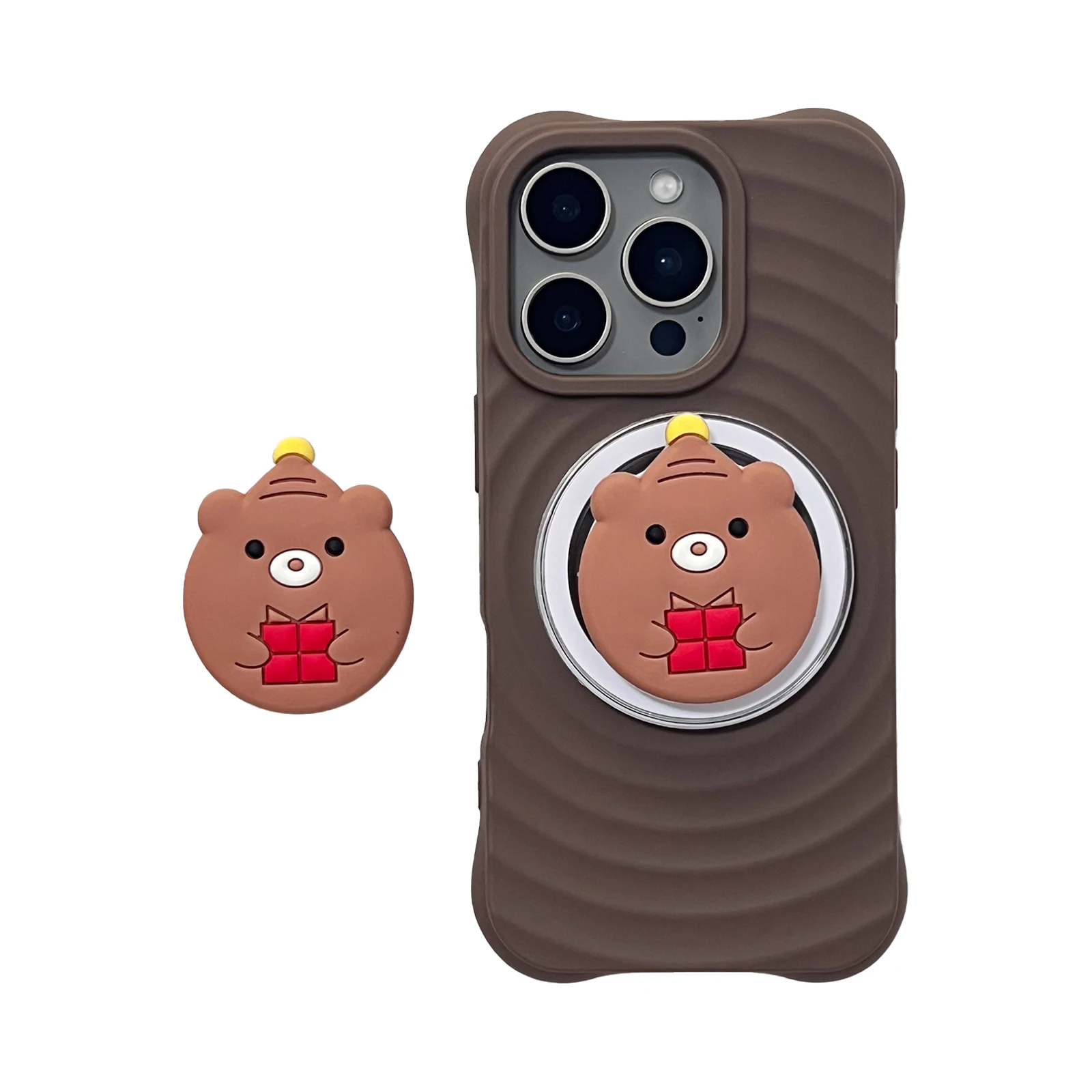 

Мягкий милый подарок с изображением медведя, держатель для мобильного телефона Griptok, подставка для телефона, поддержка iPhone 17, iPhone, 16 Pro Max, Samsung