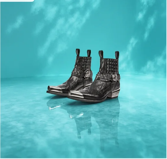 

2026 Western Cowboy Women's Retro Metal Short Niche Design Men's Trendy Shoes Heightening Chelsea Boots