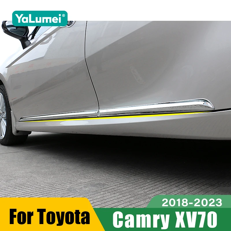 

Для Toyota Camry XV70 2018 2019 2020 2021 2022 2023 гибридные наклейки на боковую юбку автомобиля, накладки на боковую дверь кузова, аксессуары