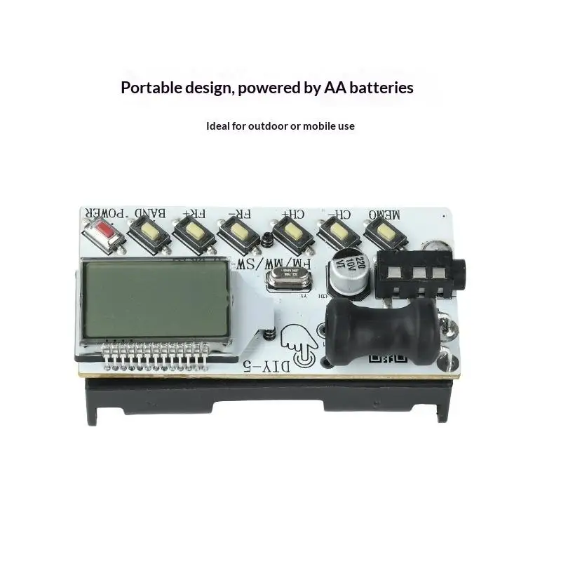 DIY 87–108MHz FM/MW/SW Radio Receiver Module With LCD Display AA Battery Powered For Hobbyists Outdoor Mobile Use