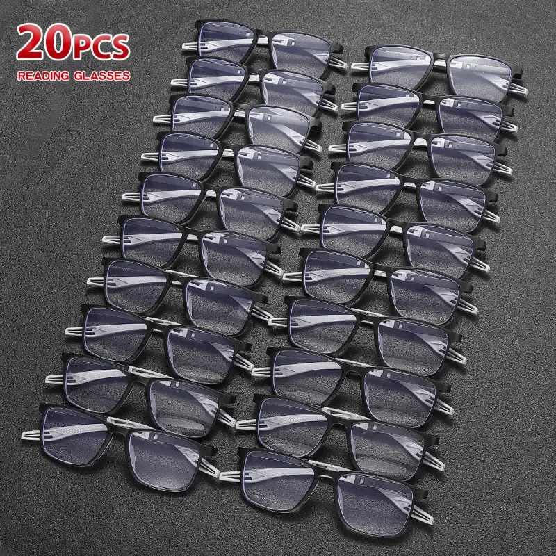 

20PCS Anti-blue Light Reading Glasses Ultralight TR90 Sport Presbyopia Eyeglasses Women Men Far Sight Optical Eyewear