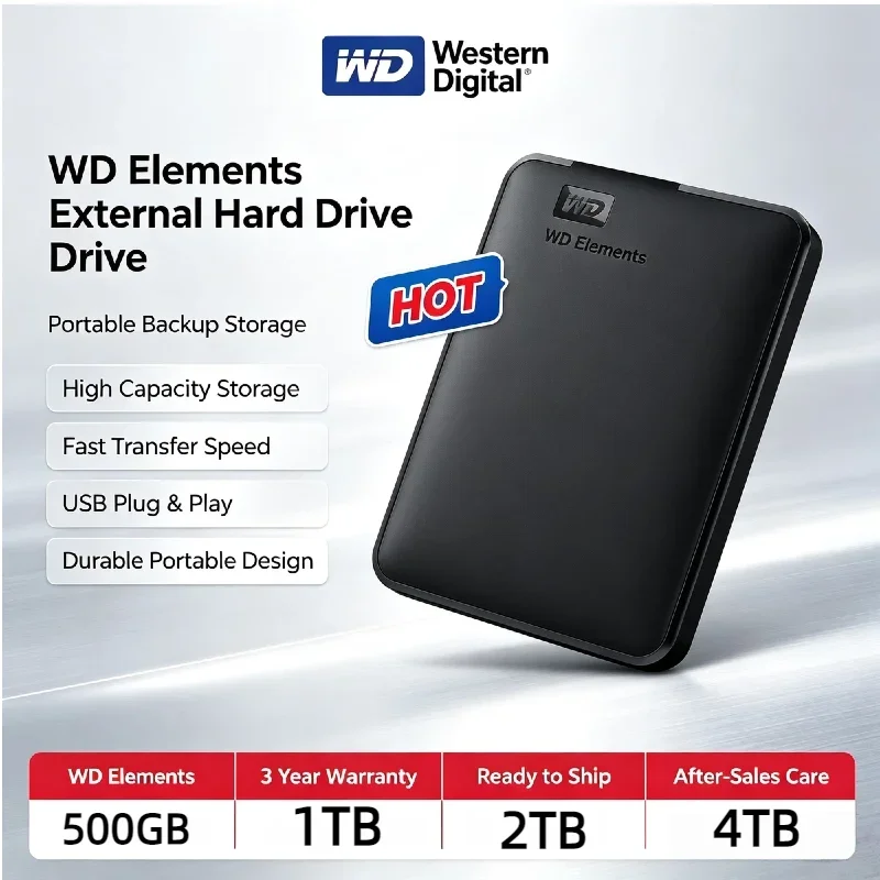 WD Western Digital Mobile Hard Disk 6TB 5TB 4TB 2TB 1TB External HDD 2.5" Hard Drive Large-capacity Mechanical USB3.0 Hard Drive