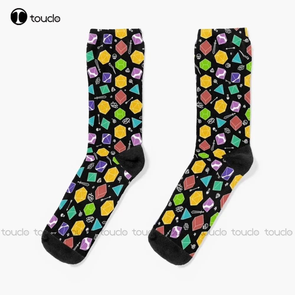 

Dnd Dice ‘N’ Stuff Socks Slipper Socks For Men Personalized Custom Unisex Adult Teen Youth Socks 360° Digital Print Fashion New