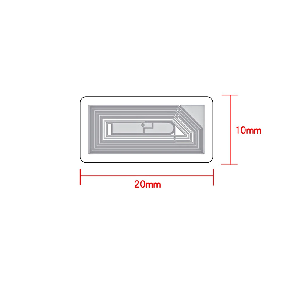 20mm * 10mm 144 octets HF 13.56mhz NFC PET Tag nfc213 puce autocollant autocollant pour le partage d\'informations commerciales