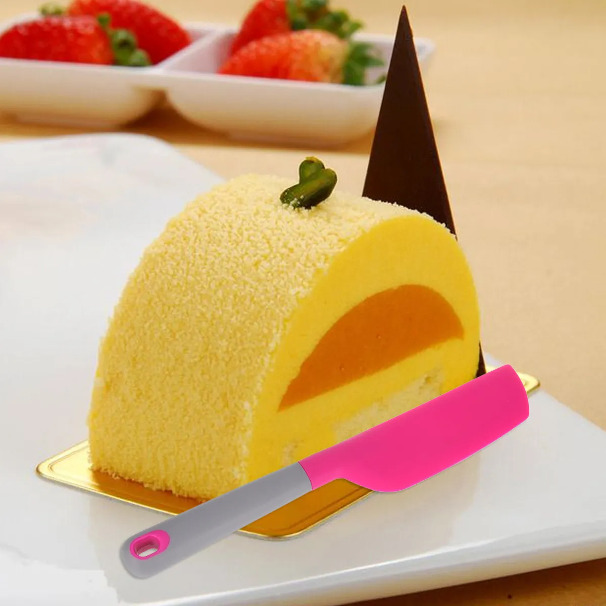Silicone Scraper Food Grade Transparent Handle Heat Resistant Lightweight Cake Paste Stir Cooking Utensils Kitchen Tools