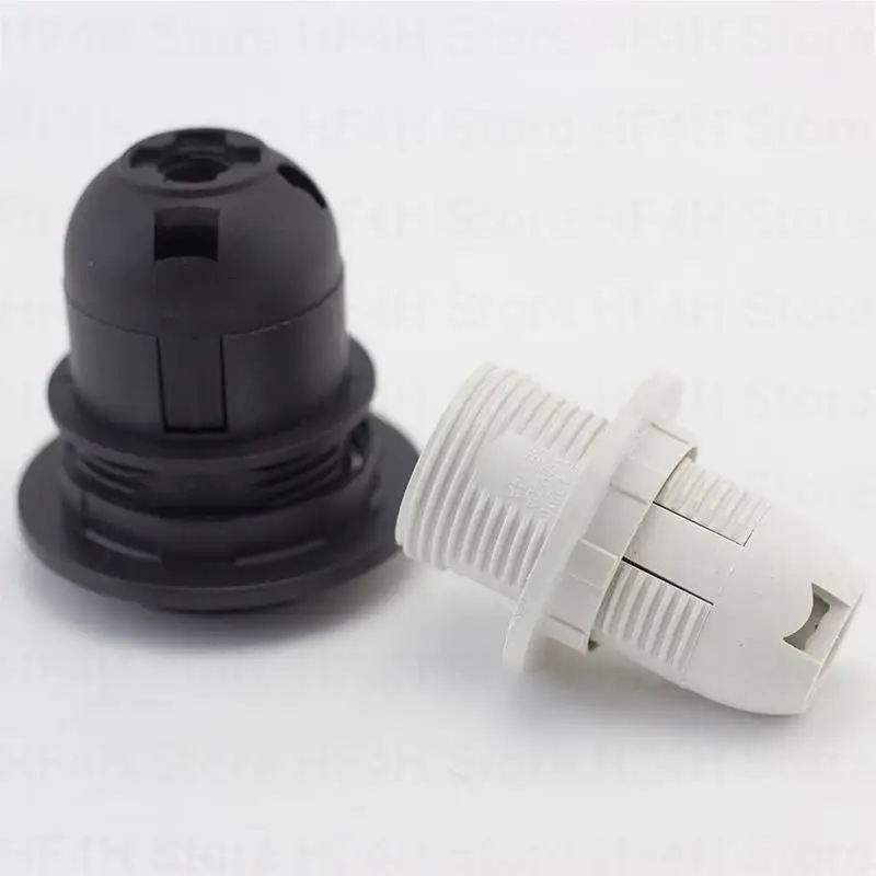 White Black Color 250V 2A 4A E27 Light Bulb Base Plastic Full half Screw Lamp Holder Pendant power Socket Lampshade Ring B4