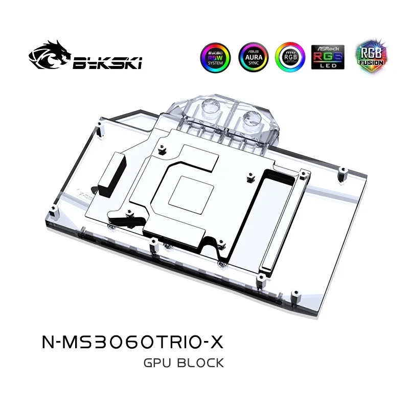 Imagem -03 - Bloco da Placa de Vídeo de Bykski para Msi Rtx 3060 Jogos x Trio Msi Rtx 3060 ti Jogos x 8g Lhr Rhn Msi Rtx 3050 Jogos x 8g Gpu Refrigerador