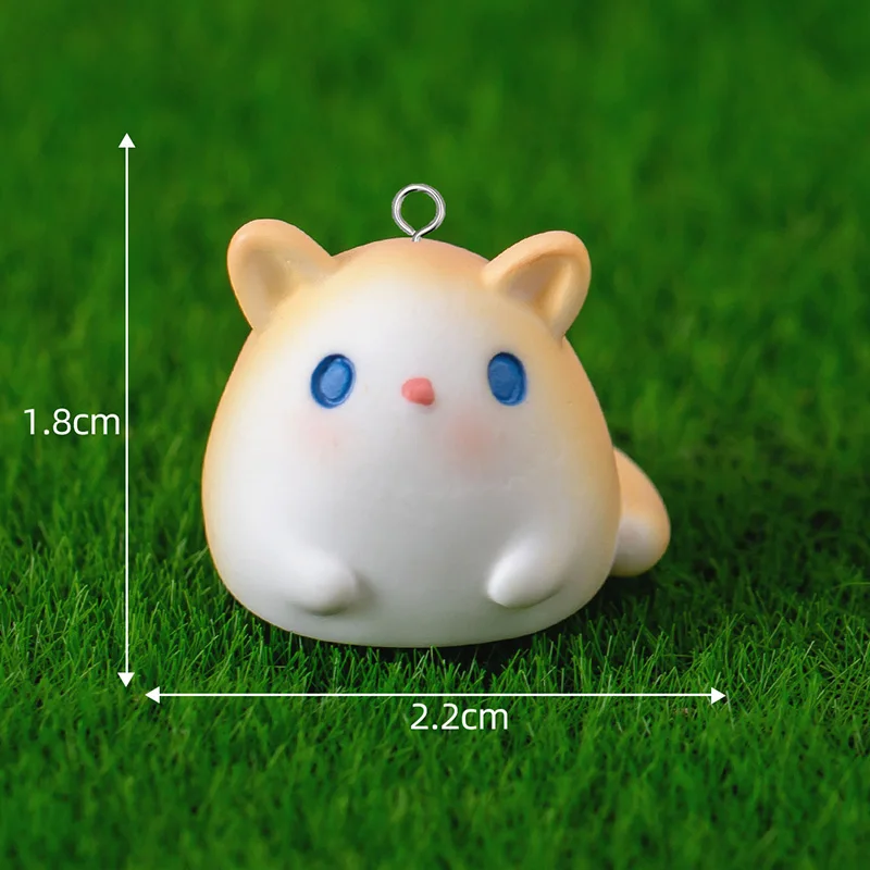 6pcs Kawaii 3D Hamster Frog Sheep Animal Charms Resin Cute Tiger Cat Dog Earring Keychain Pendant Jewelry Diy Make