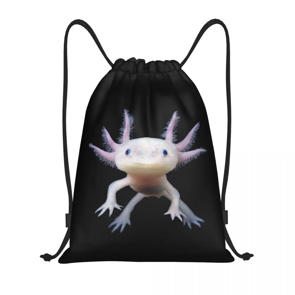 Benutzer definierte niedliche Axolotl Kordel zug Tasche Frauen Männer leichte Salamander Tier Sport Fitness studio Aufbewahrung rucksack