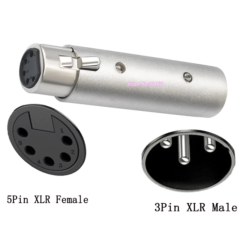 3Pin ชาย 5 พินหญิง XLR อะแดปเตอร์เชื่อมต่อ 5Pin หญิง 3 ขาชาย Xlr Connector อะแดปเตอร์ 3 5 Pin XLR ชายหญิงปลั๊กซ็อกเก็ต