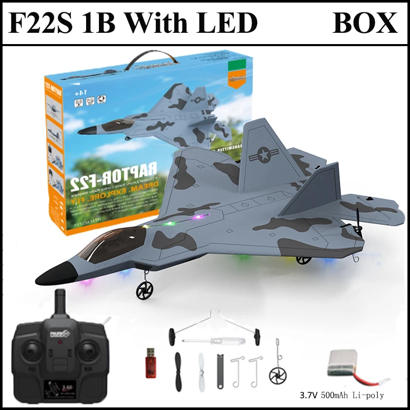 2024 neue F22S 2,4G 4CH 3D6G RC Flugzeug Raptor F22 Kampfflugzeug WLtoys A180 Upgrade Version LED Licht mit Gyroskop Out Tür Spielzeug