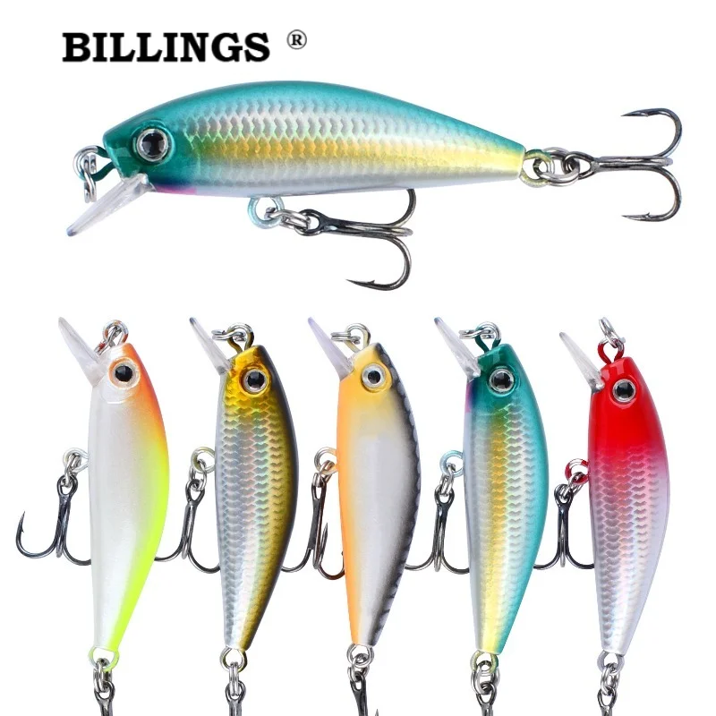 BILLINGS 1pcs Long-Cast Micro Wobbler 4.5cm/2.8g Sinking Lure Realistic Lure for All Water Columns Commonly Used Lures