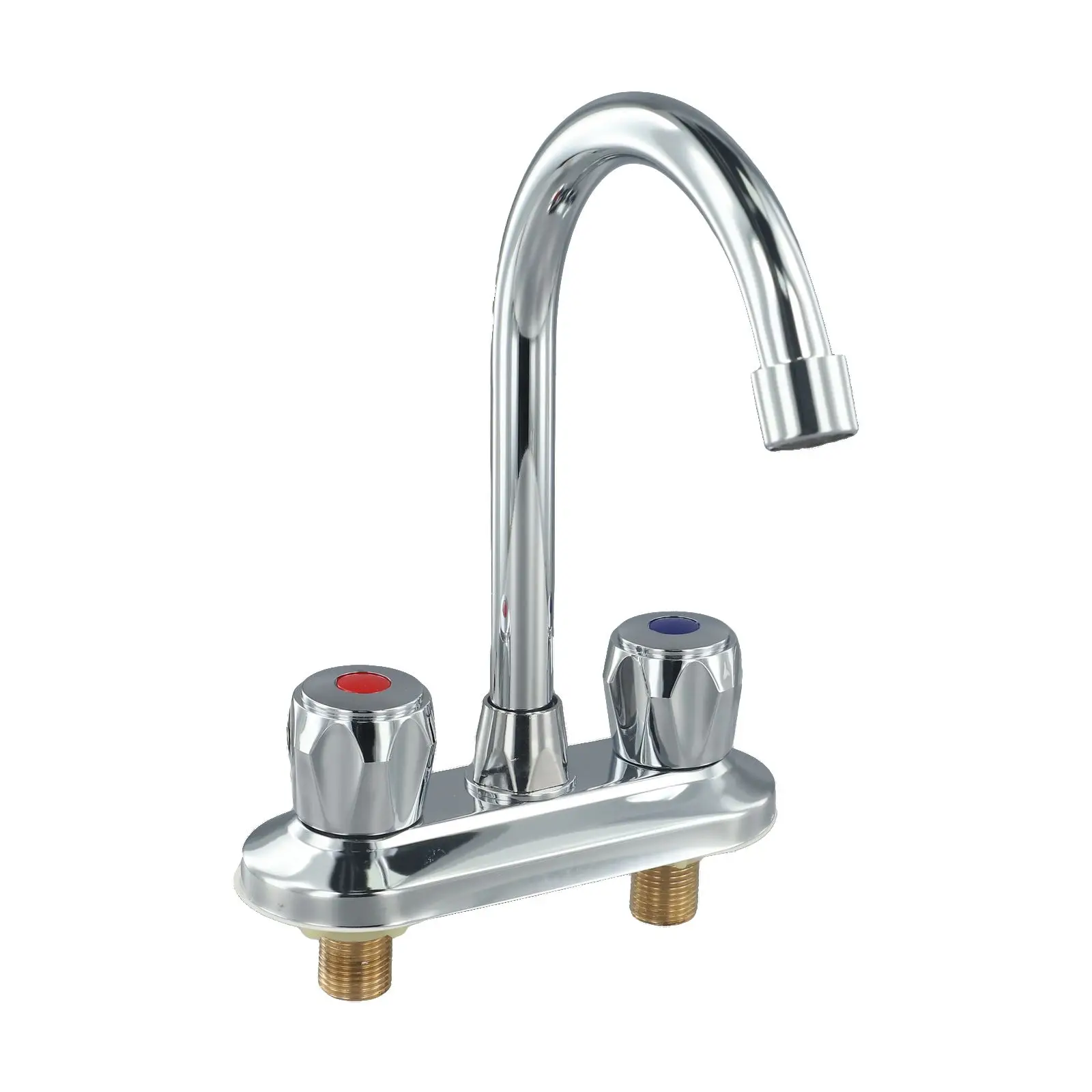 

Convenient Shower Faucet for Dual Handle Bathroom Basin Deck Mounted Dual Hole Sink Water Mixer Tap with Adjustable Temperature