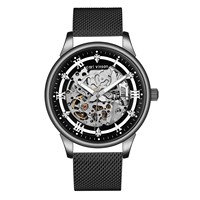 Men's Fully Automatic Mechanical Watch High-End Waterproof Hollow Transparent Bottom Luminous Mechanical Watch 2024 Fashion