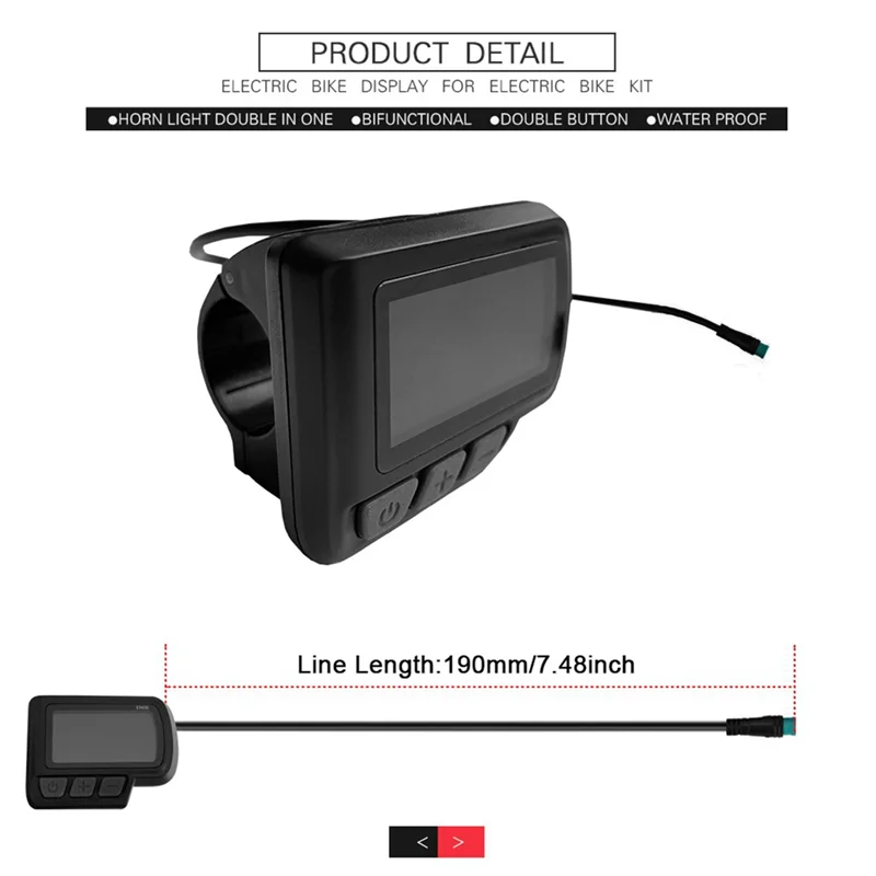 

Lo-ok Дисплей для электронного велосипеда ЖК-EN06 Дисплей 24 В 36 В 48 В с USB-дисплеем скорости мощности Водонепроницаемая вилка для электронного велосипеда