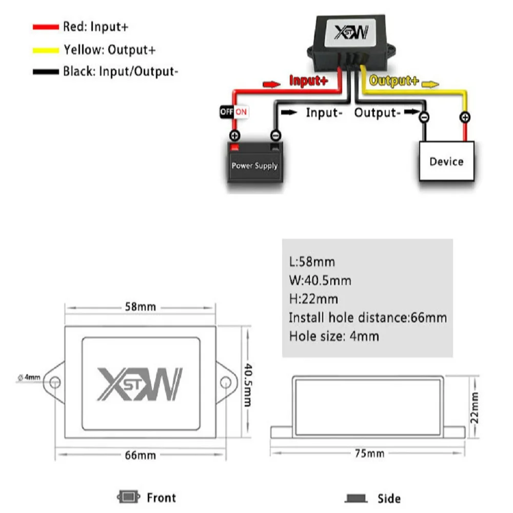 Waterdichte Ip67 Dc Dc Converter Regelaar DC15-72V 24V 36V 48V Step Down Naar 12V 5a 60W Module Auto Voeding Voltage Omvormer