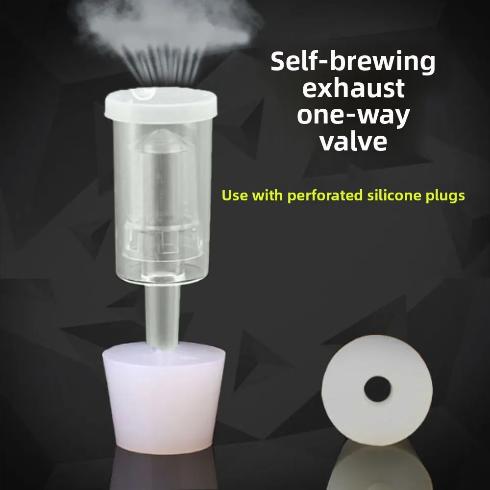 Three-Piece Airlock Wine Degassing Valve Water Sealed Multifunctional Silicone Solids Plug Laboratory Stopper Valve