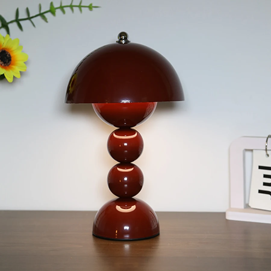 1 Stück Vintage Perlen-Pilz-Nachttischlampe, 3-Farben-Temperatur-Touch-LED-Licht, USB-betrieben, Schlafzimmerdekoration zum Verschenken – Detail 10