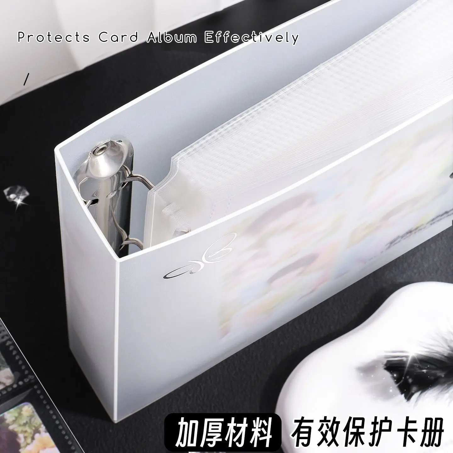 STARMATE 7-Hole Large A5 Frosted 1/2/34-Pocket Card Binder Pages Acid Free Clear PP Inserts, for 3