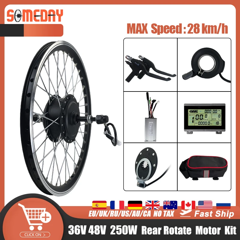 

ebike Kit 36V 48V 250W e-bike e Bike Rear Rotate Wheel Hub Motor Electric Bicycle Bike Conversion Kit Bicicleta Electrica