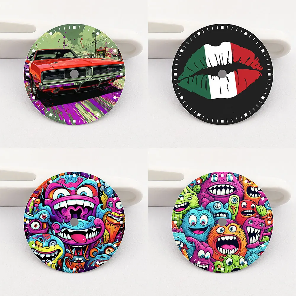 The 28.5mm dial NH35 dial creative color-printed series dial is suitable for NH35/36 movement watch accessories