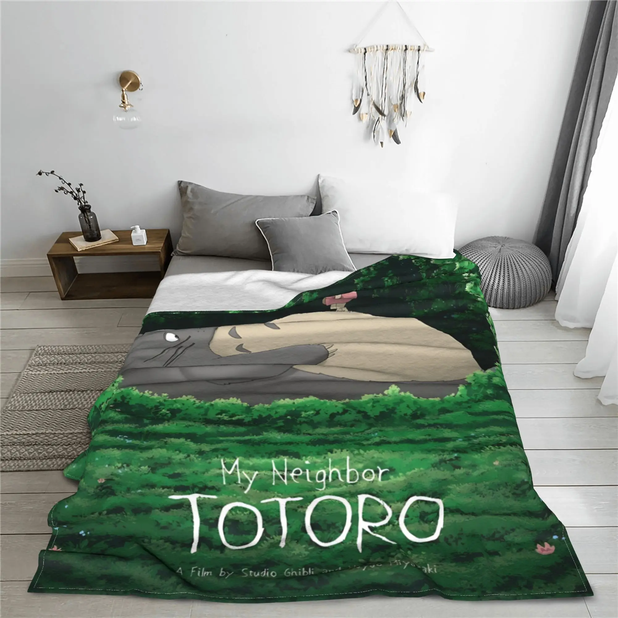 1PC home Cutecore Room Decor My Neighbor Totoros Blanket Throw Blanket  Novelty Warm Blanket All Season