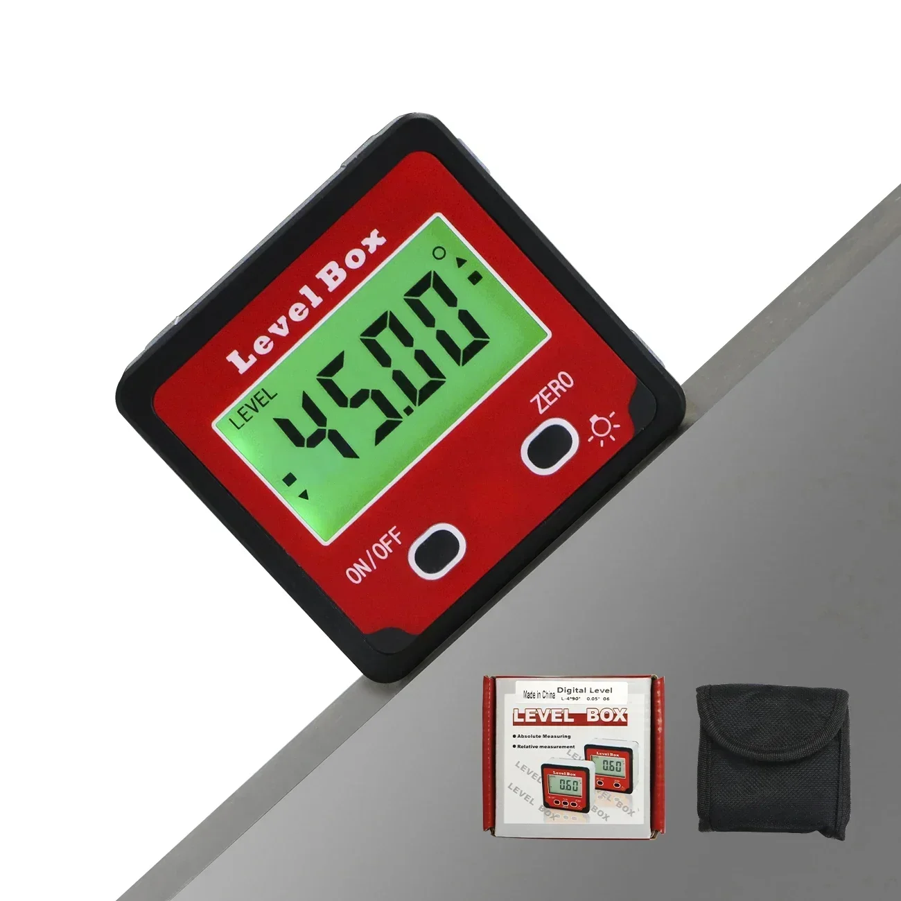 Level Box Digital com Estrutura de Alumínio Transferidor Angle Finder Inclinômetro Chanfrado para Carpintaria Serra de Mesa Construção
