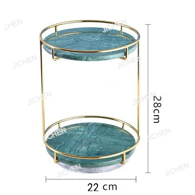 

Двойная мраморная полка, поднос, столешница для ванной комнаты, парфюмерный комод, настольный вращающийся поднос для хранения, орнамент