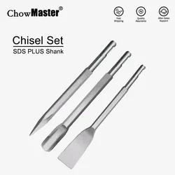 Chowmaster SDS PLUS Shank Point Flat Wide Electric Hammer Chisel Bit for Wall Concrete Impact Drill Elbow Widening Drill Bit