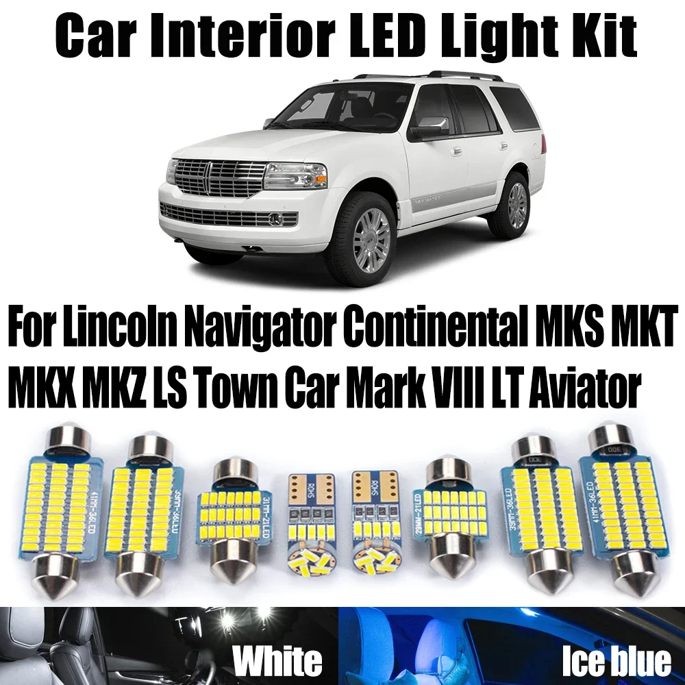 

Canbus для Lincoln Navigator Continental MKS MKT MKX MKZ LS Town Car Mark VIII LT Aviator Автомобильный светодиодный комплект внутреннего освещения для чтения карт