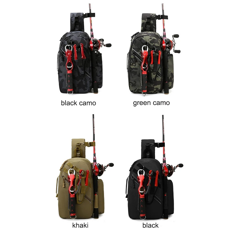 Fishing Tackle Storage Bag Waterproof Fishing Sling Backpack Multifunctional Fishing Gear Bag Fishing Accessories Organizer