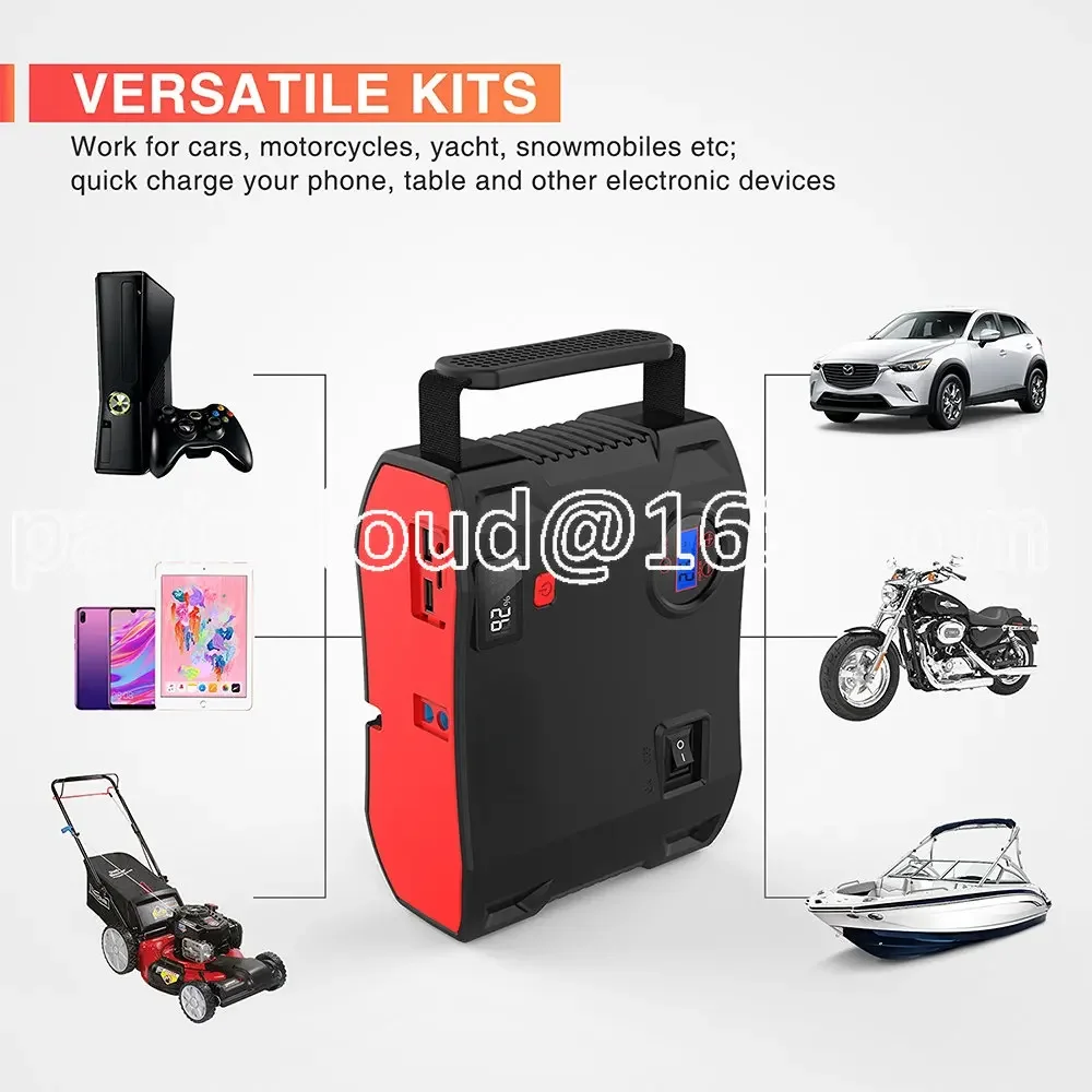 With Air Compressor 2000a Power Bank Tire Pump 12V Starting Device Car Turbocharger ODM Portable Jumper Starter