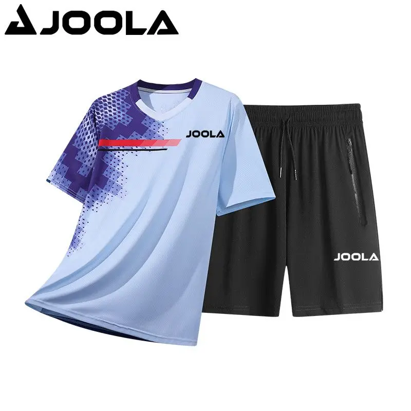 

JOOLA new men's and women's table tennis badminton sports short sleeved T-shirt thin breathable quick drying set