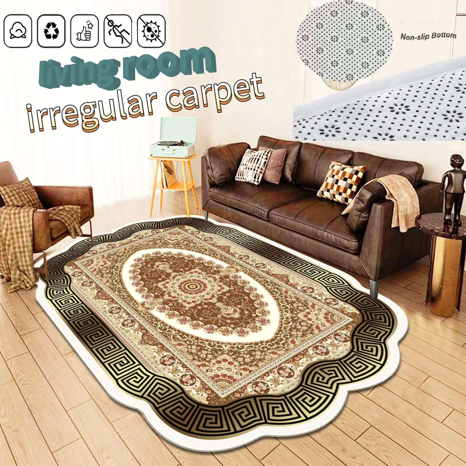 

Nordic Irregular Carpets for Living Room Decoration Home Lounge Large Area Rug Bedroom Carpet Decor Non-slip Floor Mats Washable