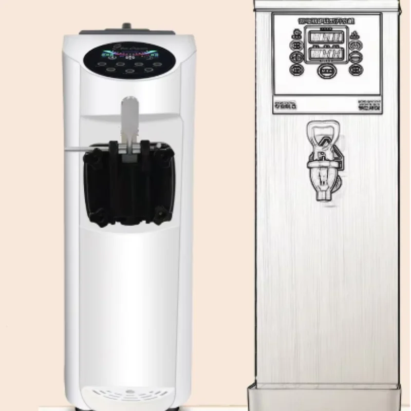 Three Flavors Ice Cream Making Machine Milk Tea Shop Soft Ice Cream Maker Stainless Steel Ice Cream Machine 1000W