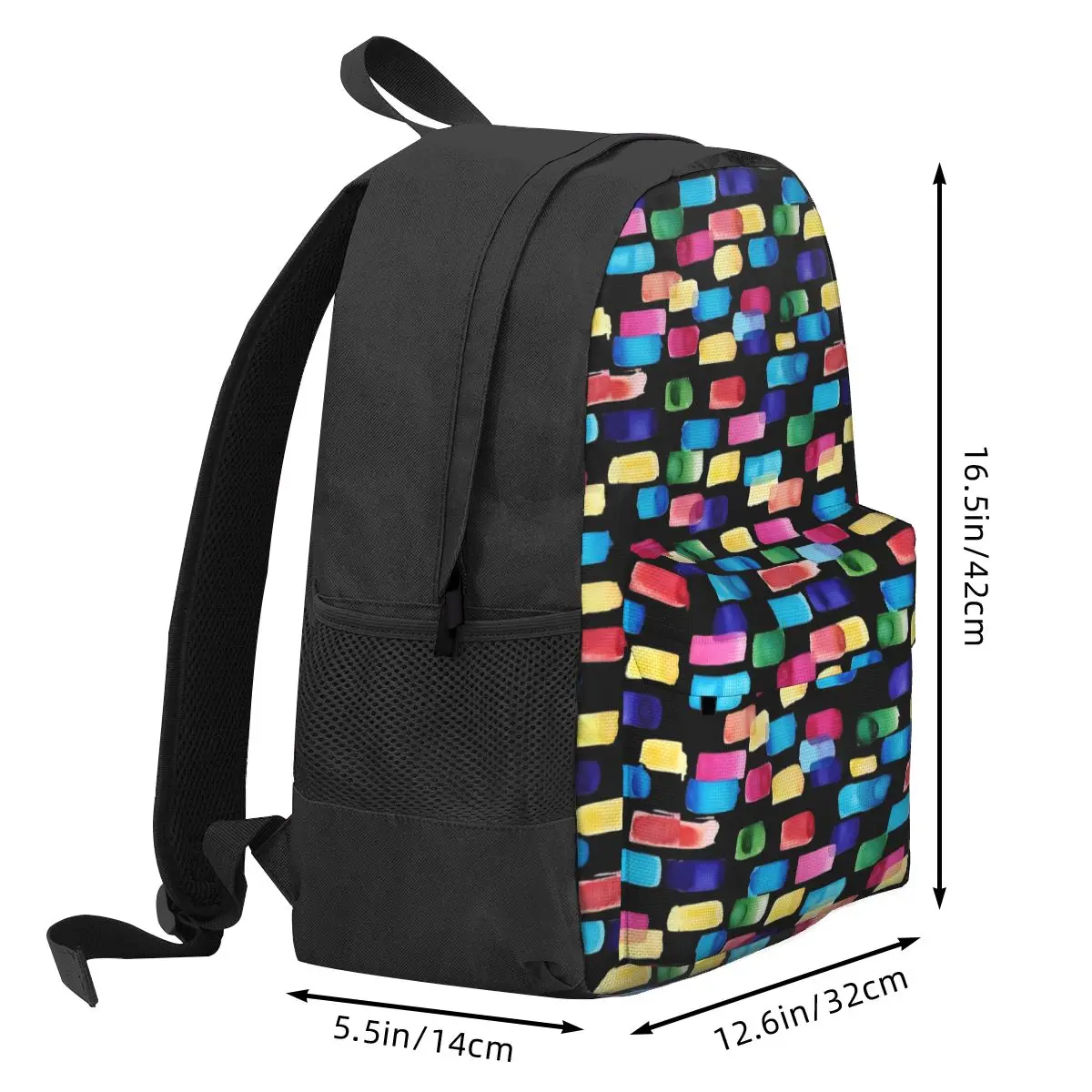 Watercolor Brush Backpack Colorful Print Workout Backpacks Women Custom Soft School Bags Streetwear Rucksack