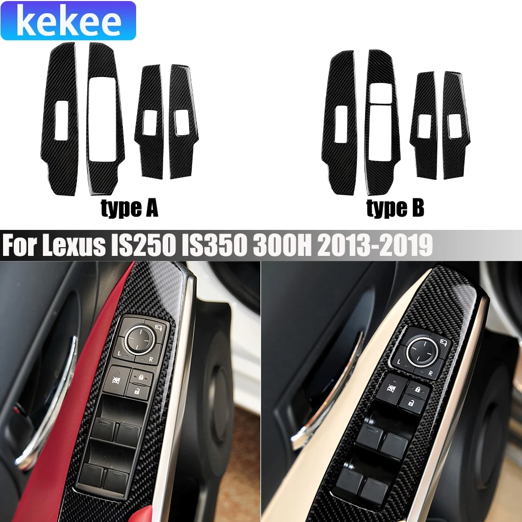 

Carbon Fiber Car Accessories Window Lifting Control Interior Cover Modified Trim Sticker For Lexus IS250 IS350 300H 2013-2020