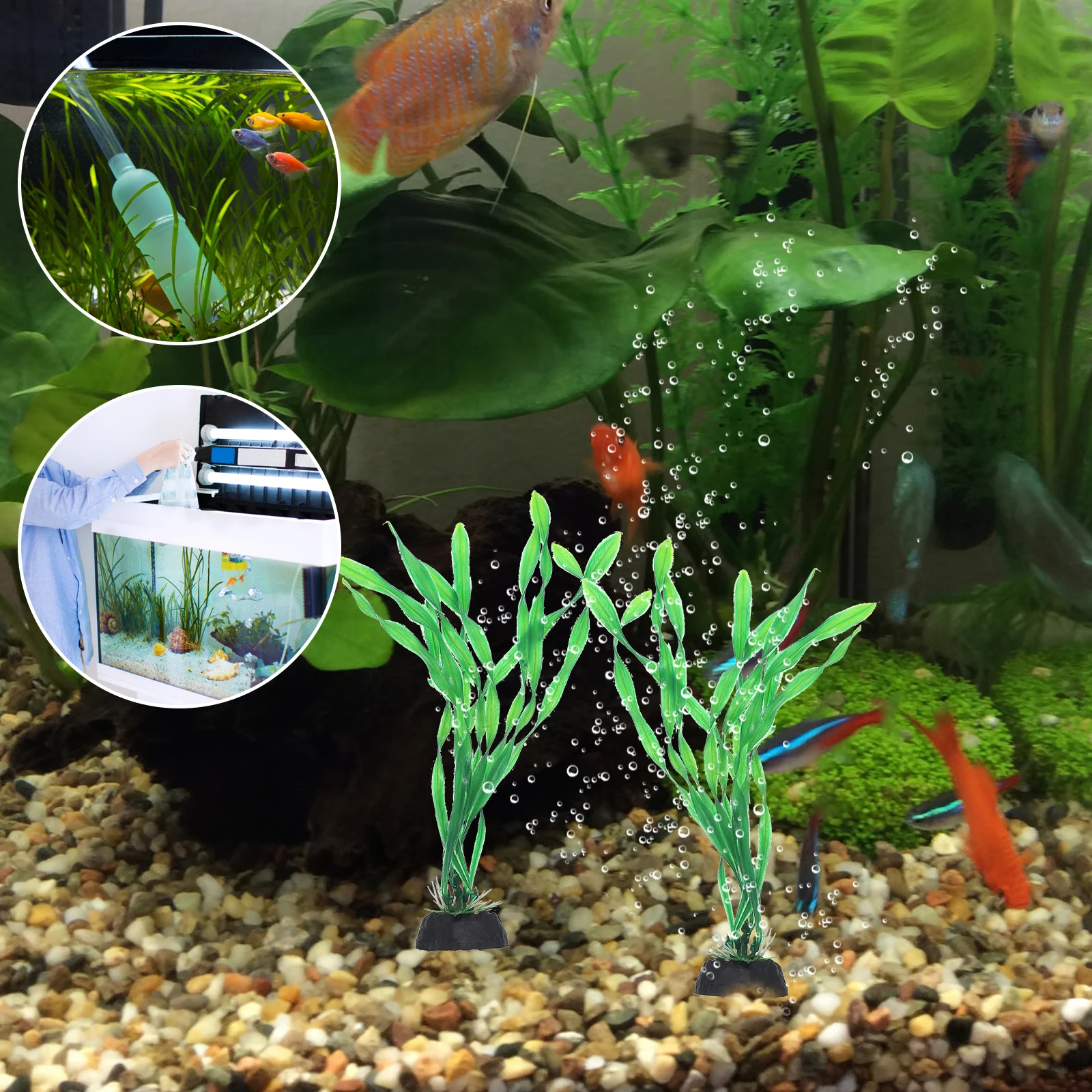 

10 Pcs Accessories Aquatic Decoration Plants Aquarium Silk Plastic Fish Tank Fake
