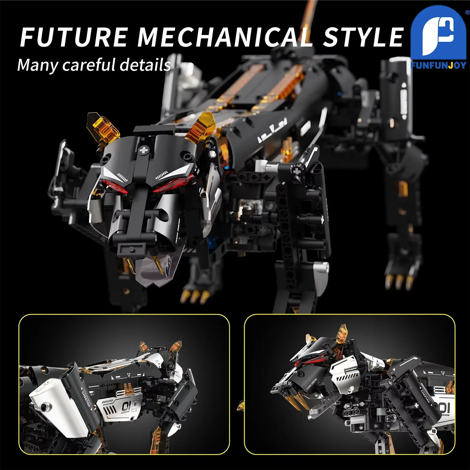 MOC Technical Leopard Animal Building Block Desktop Decoration Remote Control Toys Assembly Model Gift for Children Adult Toy