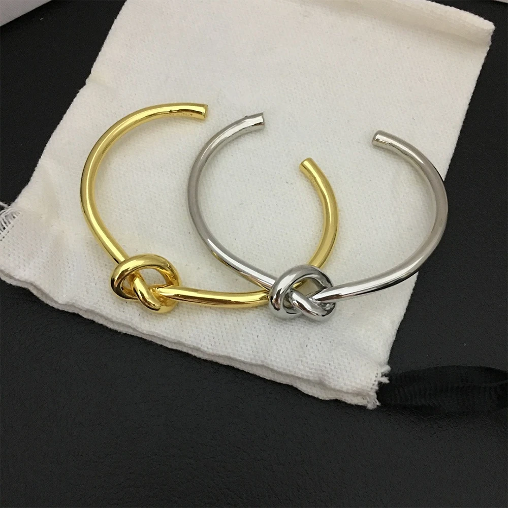 

France Famous Brand Woman Vintage Golden Silver Tie A Knot Bracelet Fashion Designer Luxury Jewelry Top Quality Party Gift