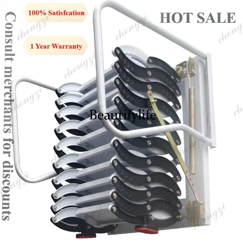 

M81 Modern Design Indoor Folding Loft Stair with Handrail Retractable Steel Ladder Space Saving Solution