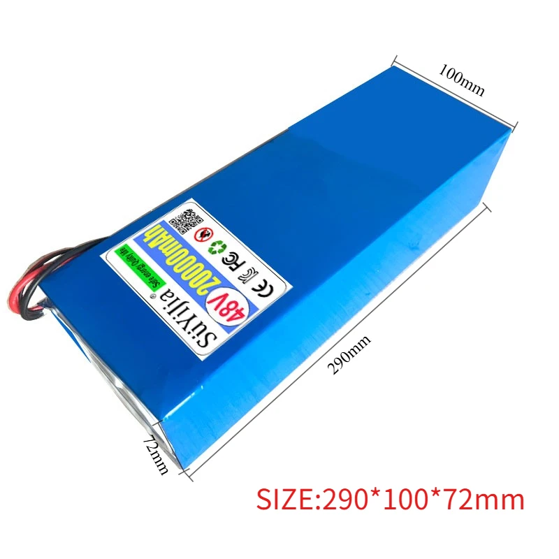 48V 20Ah 13s4p 21700 High-Power Rechargeable Lithium Battery Pack 800w 1000w 1200w 1440w Built-in 30A BMS Protection